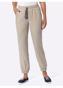 Schlupfhose Classic Basics, Damen, Gr. 46, Normalgr&ouml;&szlig;en, beige (sesam), 100% Polyester, unifarben, lang, Hosen Schlupfhose