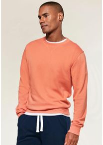 Sweatshirt Kangaroos "mit Rundhalsausschnitt", Herren, Gr. 3XL (64/66), orange, angeraute Sweatware, Obermaterial: 60% Baumwolle, 40% Polyester, unifarben, bequem normal, Rundhals, angesetztes B&uuml;ndchen, Sweatshirts Sweatshirt, mit coolem Rippeinsatz am Ausschnitt vorn, Topseller