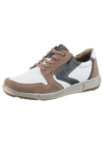 Sneaker Josef Seibel "Enrico 20", Herren, Gr. 40, bunt (sand, multi), Leder, Veloursleder, kontrastfarbene Details, Schuhe Sneaker, Freizeitschuh, Komfortschuh, Schn&uuml;rschuh in Weite G (weit)
