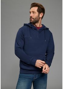 H.I.S. Kapuzensweatshirt H.I.S, Herren, Gr. M (48/50), marine, angeraute Sweatware, Obermaterial: 60% Baumwolle, 40% Polyester, unifarben, regular fit, angesetztes B&uuml;ndchen, Sweatshirts Kapuzensweatshirt, mit Kapuze und Kordelzug, mit Rei&szlig;verschluss, Regular Fit