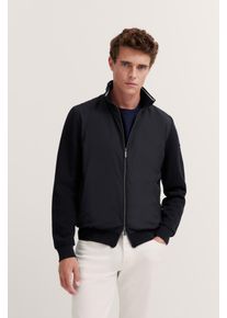 Sweatjacke Bugatti, Herren, Gr. S, 390, marine, Sweatware, 90% Baumwolle, 10% Polyester, unifarben, normal, ohne Ausschnitt, Rippb&uuml;ndchen, Sweatjacken Sweatjacke, mit Rei&szlig;verschluss und Stehkragen