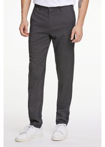 Chinohose LINDBERGH, Herren, Gr. XXL, N-Gr, grau (grau check), Obermaterial: 79% Viskose, 17% Polyester, 4% Elasthan, kariert, regular fit kn&ouml;chellang, Hosen Chinohose, mit modernem Karomuster