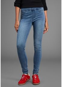Jeansjeggings Arizona, Damen, Gr. 46, N-Gr, blau (blau used), Denim/Jeans, Obermaterial: 63% Baumwolle, 32% Polyester, 5% Elasthan, unifarben, Basic, skinny fit normal, Jeans Jeansjeggings, skinny