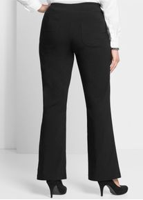 Bootcuthose sheego, Damen, Gr. 46, Normalgr&ouml;&szlig;en, schwarz, 70% Viskose, 25% Polyamid, 5% Elasthan, unifarben, Hosen Bootcuthose