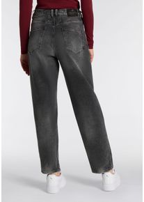 5-Pocket-Jeans Herrlicher "Brooke Denim Black", Damen, Gr. 26, N-Gr, grau (titanium), Denim/Jeans, Obermaterial: 98% Baumwolle, 2% Elasthan, Jeans 5-Pocket-Jeans, im Loose Fit, mit Abn&auml;hern