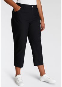 Caprihose KjBRAND "Betty 7/8", Damen, Gr. 46, N-Gr, schwarz, Web, Obermaterial: 60% Baumwolle, 37% Polyamid, 3% Elasthan, Basic schmal, Hosen Caprihose, Sommerhose