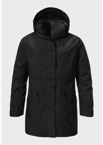 Sch&ouml;ffel Parka SCH&Ouml;FFEL "Urban Ins Parka Style Malkay WMS", Damen, Gr. 44, schwarz (9990, schwarz), Oberstoff: Aussenseite: 100% Polyester; (Membran: Thermoplastisches Polyurethan); Futter: 100% Polyester; Wattierung: 100% Polyester, regular fit, hoch geschlossener Ausschnitt, Jacken Parka