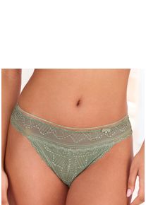 String Lascana "Tiziana", Damen, Gr. 40/42, gr&uuml;n (salbei), Microtouch, Obermaterial: 84% Polyamid, 16% Elasthan, figurbetont, Unterhosen String, mit anteilig recycelter Spitze