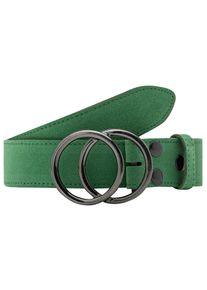 Lederg&uuml;rtel RETTUNGSRING G&Uuml;RTEL, Damen, Gr. 90, gr&uuml;n, Leder, unifarben, G&uuml;rtel Lederg&uuml;rtel, mit austauschbarer Schlie&szlig;e &raquo;Zwei Kreise Schwarz&laquo;