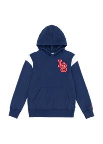 Hoodie LEVI'S KIDS "LVB PREP SPORT HOODIE", Jungen, Gr. 4 (104), blau (marineblaus), Sweatware, Obermaterial: 86% Baumwolle, 14% Polyester, Sweatshirts Hoodie