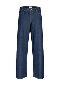 Jack & Jones Relax-fit-Jeans JACK & JONES "JJIDAVE JJORIGINAL SQ 081 SN", Herren, Gr. 36, L&auml;nge 32, blau denim, Denim/Jeans, Obermaterial: 100% Baumwolle, Abriebeffekte, weit kn&ouml;chellang, Jeans Relax-fit-Jeans