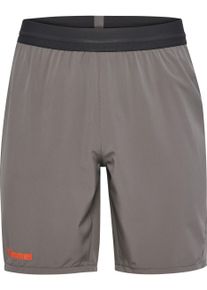Trainingsshorts Hummel "HMLBLAZE PRO TRAINING SHORTS", Damen, Gr. 3XL, N-Gr, grau (steel gray), Obermaterial: 88% Polyester, 12% Elasthan, Hosen Trainingsshorts