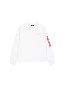 Sweater Alpha Industries "Backprint Sweatshirt", Herren, Gr. S, wei&szlig;, Obermaterial: 80% Baumwolle, 20% Polyester, regular fit, Sweatshirts Sweater