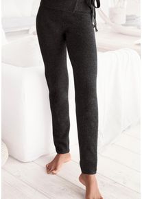 Strickhose Lascana, Damen, Gr. 44/46, N-Gr, grau (anthrazit), Strick, Obermaterial: 52% Polyester, 44% Polyacryl, 4% Elasthan, meliert, unifarben, bequem lang, Hosen Strickhose, aus weichem Strick, Loungewear