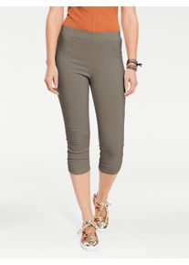 Caprihose Heine, Damen, Gr. 46, Normalgr&ouml;&szlig;en, gr&uuml;n (oliv), 70% Viskose, 25% Polyamid, 5% Elasthan, unifarben, 3/4-L&auml;nge, Hosen Caprihose