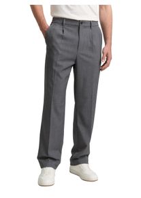 Chinohose Tom Tailor Denim, Herren, Gr. 33, L&auml;nge 34, grau (mid grau melange), Web, Obermaterial: 63% Polyester, 33% Viskose, 4% Elasthan. Futter: 100% Polyester, meliert, loose fit kn&ouml;chellang, Hosen Chinohose, mit B&uuml;gelfalte