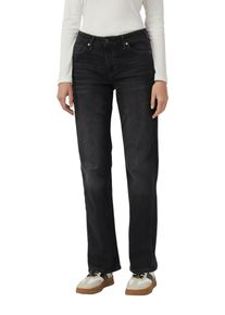 Straight-Jeans s.Oliver, Damen, Gr. 46, L&auml;nge 32, schwarz, Denim/Jeans, Obermaterial: 82% Baumwolle, 11% Polyester, 6% Elastomultiester, 1% Elasthan, regular fit normal, Jeans Straight-Jeans, Mid Rise, Regular Fit