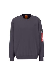Sweater Alpha Industries "X-Fit Label Sweater", Herren, Gr. S, grau (vintage grau), Obermaterial: 80% Baumwolle, 20% Polyester, loose fit, Sweatshirts Sweater