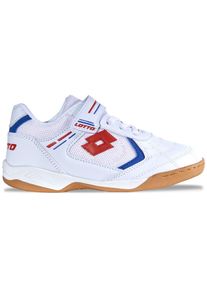 Hallenschuh Lotto, Jungen, Gr. 25, wei&szlig;, rot, Kunstfaser, Synthetik, Schuhe Hallenschuh, - mit nichtf&auml;rbender Sohle