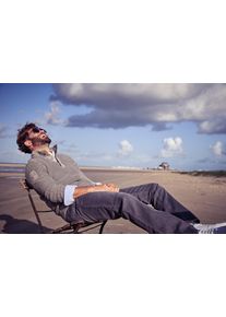 MAN'S WORLD Troyer MAN'S WORLD "Bis Gr&ouml;&szlig;e 5 XL", Herren, Gr. 4XL (68/70), grau (grau washed), Grobstrick, Obermaterial: 100% Baumwolle, used, regular fit, Rippstrickb&uuml;ndchen, Pullover Troyer, mit &Auml;rmelbadge