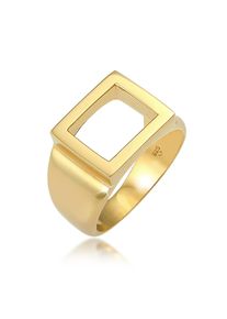Siegelring Kuzzoi "Ring Siegelring Herren Rechteckig 925 Silber" Gr. 64, gold, Fingerringe, Damen, 64, ohne Stein, Silber 925 (Sterlingsilber), 15mm, Siegelring