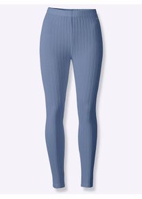 Leggings feel good, Damen, Gr. 48/50, Normalgr&ouml;&szlig;en, blau (taubenblau), 64% Polyester, 32% Viskose, 4% Elasthan, unifarben, Hosen Leggings