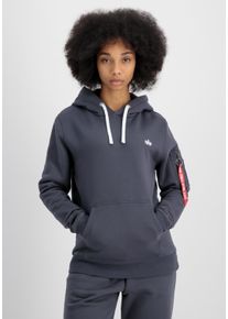 Hoodie Alpha Industries "Unisex EMB Hoodie", Herren, Gr. XS, grau (grauschwarz), Obermaterial: 80% Baumwolle, 20% Polyester, regular fit, Sweatshirts Hoodie