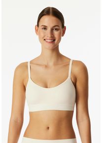 Bustier Schiesser "Unique Cotton", Damen, Gr. 48, N-Gr, wei&szlig; (off, wei&szlig;), Obermaterial: 90% Baumwolle, 10% Elasthan, unifarben, BHs Bustier, mit herausnehmbaren Pads, ohne B&uuml;gel