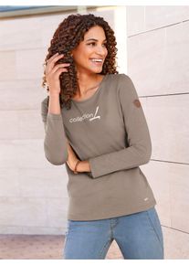 Langarmshirt Casual Looks "Shirt", Damen, Gr. 48, grau (taupe), 100% Baumwolle, unifarben, Shirts Langarmshirt