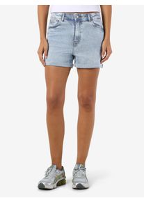 Jeansshorts Noisy may "NMMONI HW DNM SHORTS AZ359LB NOOS", Damen, Gr. XL (42), N-Gr, blau (light blau denim), Denim/Jeans, Obermaterial: 99% Baumwolle, 1% Elasthan, unifarben, slim fit, Jeans Jeansshorts, Topseller