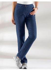 Dehnbund-Jeans Classic Basics, Damen, Gr. 46, Normalgr&ouml;&szlig;en, blau (blau, stone, washed), 81% Baumwolle, 17% Polyester, 2% Elasthan, unifarben, lang, Jeans Dehnbund-Jeans