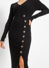 Strickkleid bonprix "Strickkleid aus Viskose-Mix", Damen, Gr. 40/42 (M), N-Gr, schwarz, Obermaterial: 80% Viskose, 20% Polyamid, figurbetont, Kleider Strickkleid, f&uuml;r eleganten Look, aus Viskose-Mix, figurbetonte Passform