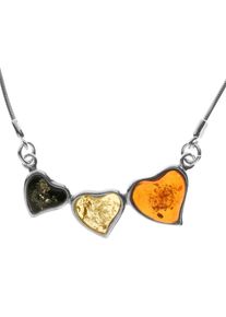 Collier OSTSEE-SCHMUCK "OSTSEE-SCHMUCK Collier Herz Collier Herz", silber (wei&szlig;, neutral), Halsketten, Damen, 44cm, Silber 925 (Sterlingsilber), L: 44, Collier