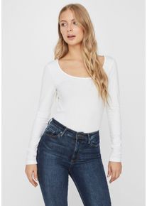 V&eacute;ro Moda Langarmshirt VERO MODA "VMMAXI", Damen, Gr. M, wei&szlig; (hellwei&szlig;), Jersey, Obermaterial: 95% Baumwolle, 5% Elasthan, Basic, sehr figurbetont h&uuml;ftlang, Rundhals, Shirts Langarmshirt, aus Bio-Baumwolle, Topseller