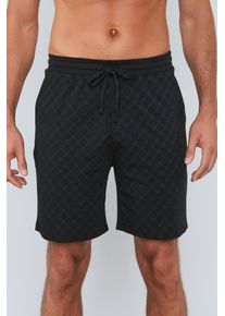 JOOP! Shorts JOOP "Leisure", Herren, Gr. XL, N-Gr, schwarz, Jersey, Obermaterial: 95% Baumwolle, 4% Elasthan, 1% sonstige Fasern, unifarben, bequem kurz, Hosen Shorts, mit Cornflower-Alloverprint, elastischer Bund