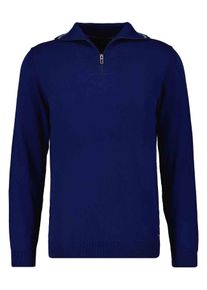 Rundhalspullover Ragman, Herren, Gr. 56, blau (royal blau, 722), Strick, 95% Baumwolle 5% Kaschmir, hoch geschlossener Ausschnitt, Pullover Rundhalspullover