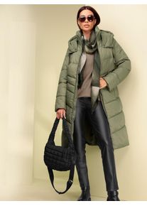 Steppmantel Heine, Damen, Gr. 36, gr&uuml;n (khaki), 100% Polyamid, Wattierung:100% Polyester, M&auml;ntel Steppmantel