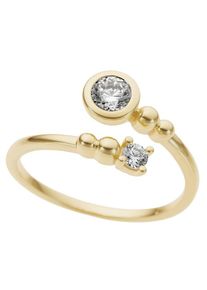 Fingerring Firetti "Schmuck Geschenk Gold 333 Damenring Goldring" Gr. 17, gold (gelbgoldfarben, kristallwei&szlig;), Fingerringe, Damen, 17, Gelbgold 333, 1,5mm, Fingerring, mit Zirkonia (synth.)