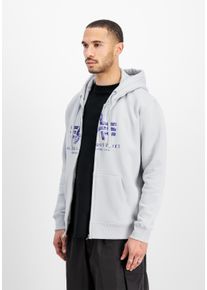 Hoodie Alpha Industries "Basic Zip Hoodie PP Camo", Herren, Gr. XL, pastel grau, Obermaterial: 80% Baumwolle, 20% Polyester, regular fit, Sweatshirts Hoodie