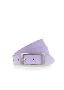 Lederg&uuml;rtel Tamaris, Damen, Gr. 105, lila (flieder), Rindsleder, unifarben, Basic, G&uuml;rtel Lederg&uuml;rtel, mit gl&auml;nzender Schlie&szlig;e in tollen Basic-Farben