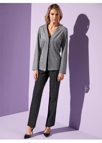 B&uuml;gelfaltenhose COME ON, Damen, Gr. 46, Normalgr&ouml;&szlig;en, grau (silbergrau, meliert), 65% Polyester, 32% Viskose, 3% Elasthan, unifarben, lang, Hosen B&uuml;gelfaltenhose