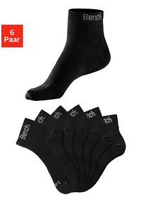 Sportsocken Bench., Herren, Gr. 39-42, schwarz (6x schwarz), Baumwollmischung, unifarben, elastisch, Socken Sportsocken, mit antibakterieller Feuchtigkeitsregulierung, Topseller