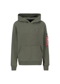 Hoodie Alpha Industries "3D Small Logo Hoodie", Herren, Gr. S, gr&uuml;n (schwarz olive), Obermaterial: 80% Baumwolle, 20% Polyester, regular fit, Sweatshirts Hoodie
