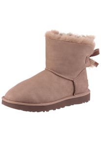 UGG Australia Schlupfboots UGG "Mini Bailey Bow 2", M&auml;dchen, Gr. 5 (36), braun (rocky oak), Obermaterial: 100% Lammfell. Decksohle: 100% Lammfell. Laufsohle: 100% EVA/Kautschuk, unifarben, Schuhe Schlupfboots, Schlupfboots