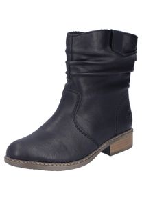 Winterboots Rieker, Damen, Gr. 43 (8,5/9), schwarz, Lederimitat, unifarben, Schuhe Winterboots, Winterstiefelette, Blockabsatz, Warmfutter, geraffter slouchy Schaft