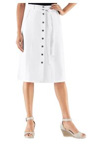 Jeansrock Casual Looks, Damen, Gr. 21, wei&szlig;, 100% Baumwolle, unifarben, kurz, R&ouml;cke Jeansrock