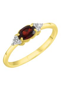 Fingerring Firetti "Schmuck Geschenk Silber 925 Silberring" Gr. 18, rot (gelbgoldfarben, silberfarben, rot, kristallwei&szlig;), Fingerringe, Damen, 18, Silber 925 (Sterlingsilber), 2mm, Fingerring, mit Granat, Zirkonia (synth.)