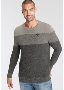 Strickpullover Bruno Banani, Herren, Gr. 3XL (64/66), beige (sand), Obermaterial: 50% Baumwolle, 50% Polyacryl, Basic schmal, Rundhals, B&uuml;ndchen, Pullover Strickpullover, im modischem Look