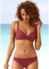 Triangel-Bikini Lascana, Damen, Gr. 40, Cup B, rot (rostrot), Polyamid, unifarben, Bikini-Sets Triangel-Bikini, in Bralette-Form