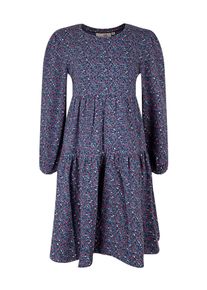Midikleid happy girls, M&auml;dchen, Gr. 98, N-Gr, blau (jeans blau), Jersey, Obermaterial: 95% Baumwolle, 5% Elasthan, bedruckt, regular fit normal, Rundhals, Kleider Midikleid